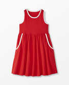 Racerback Tank Dress In Cotton Jersey in Tangy Red - main