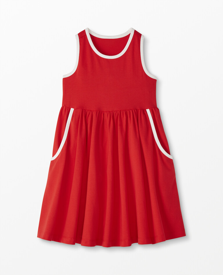 Racerback Tank Dress In Cotton Jersey in Tangy Red - main