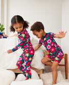 Long John Pajama Set in Rosey Posy on Navy - main