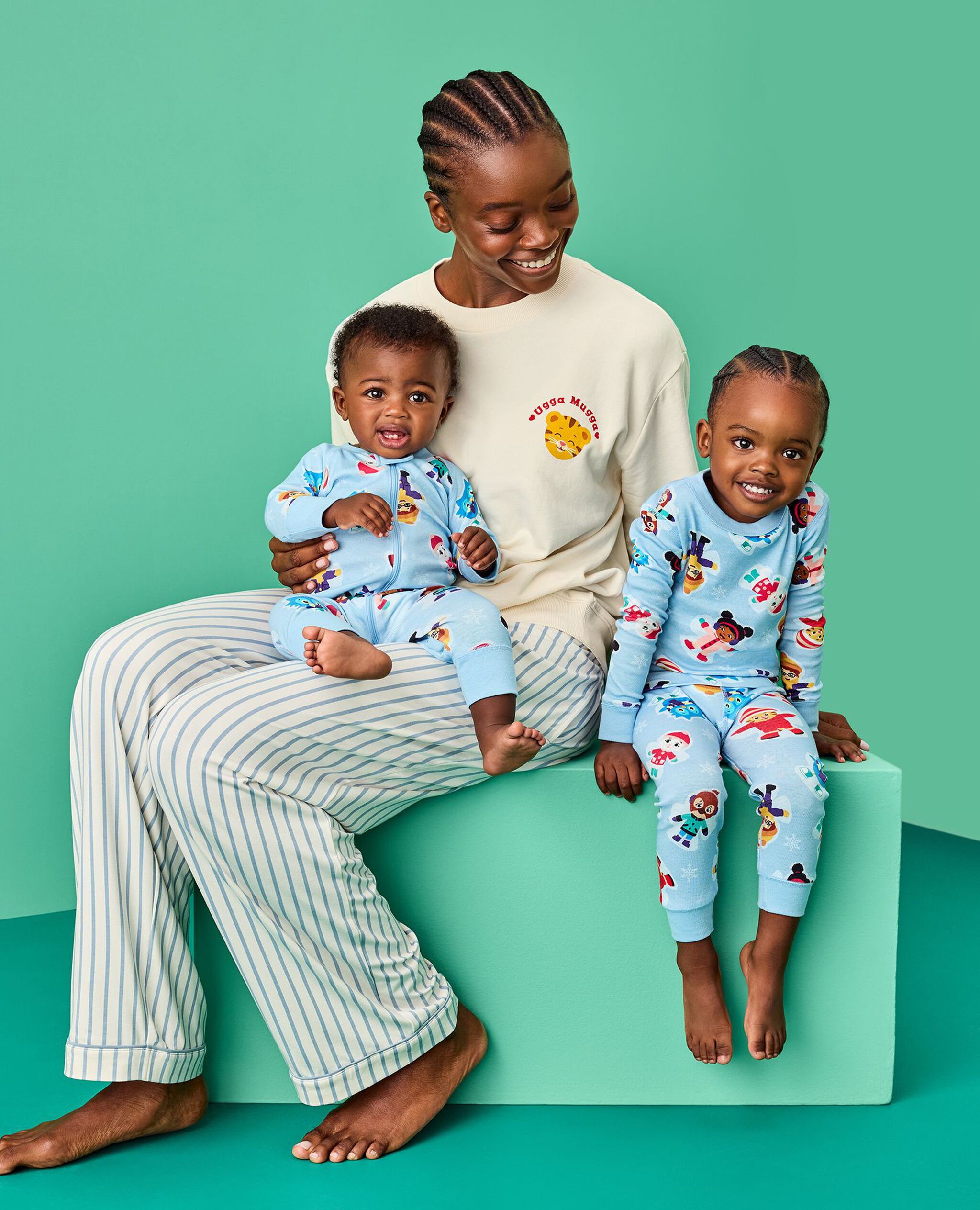 Women's Holiday Long Sleeve HannaSoft™ Pajama Set in Ecru/North Air - main