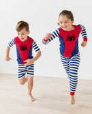 Marvel Spider-Man Long John Pajamas in Deep Blue Sea/Hanna Red - main