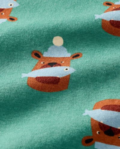 Adult Holiday Long John Pajama Set in Fresh Catch on Bottle Green - main