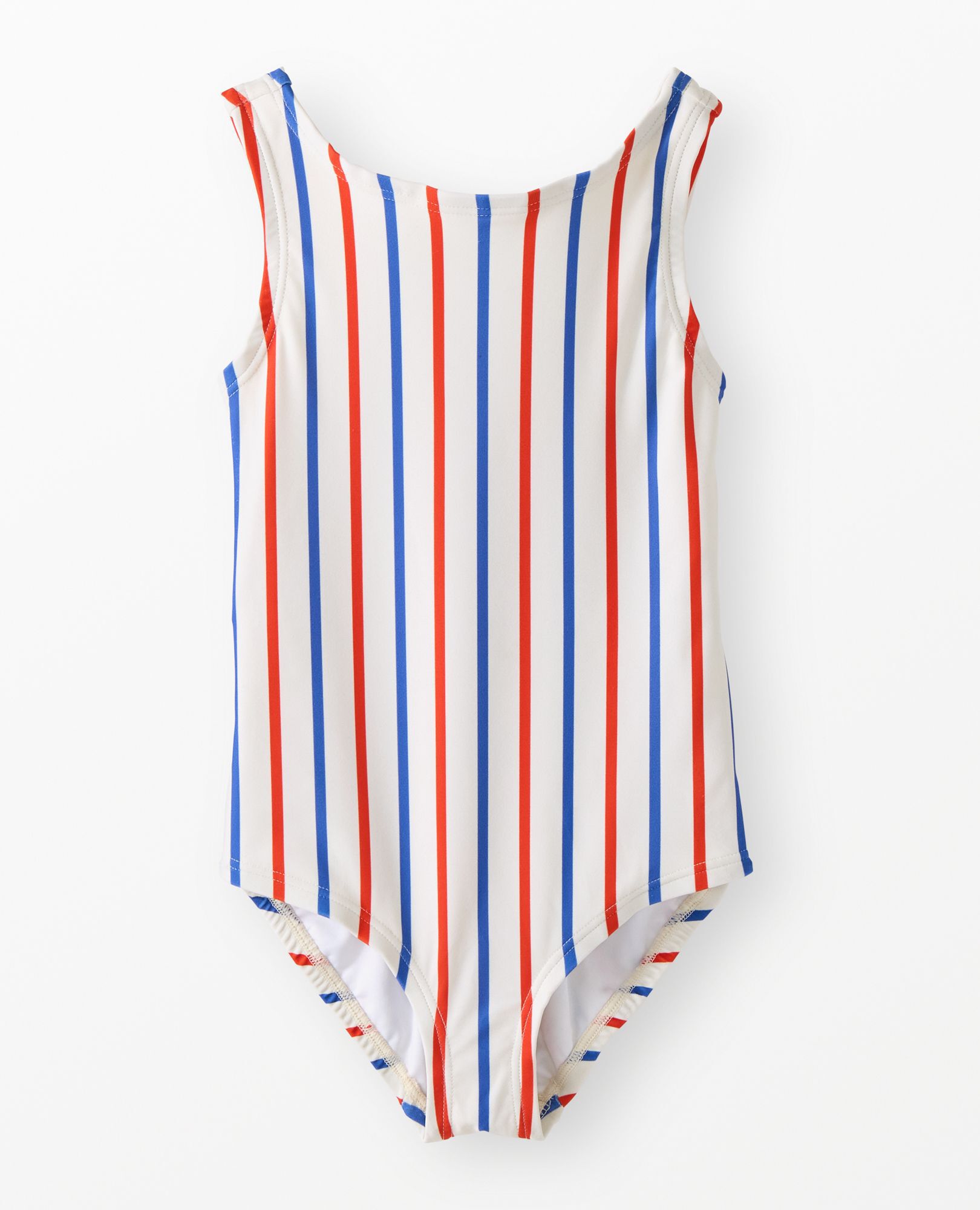 One-Piece Bow Back Swimsuit in RWB Stripe - main