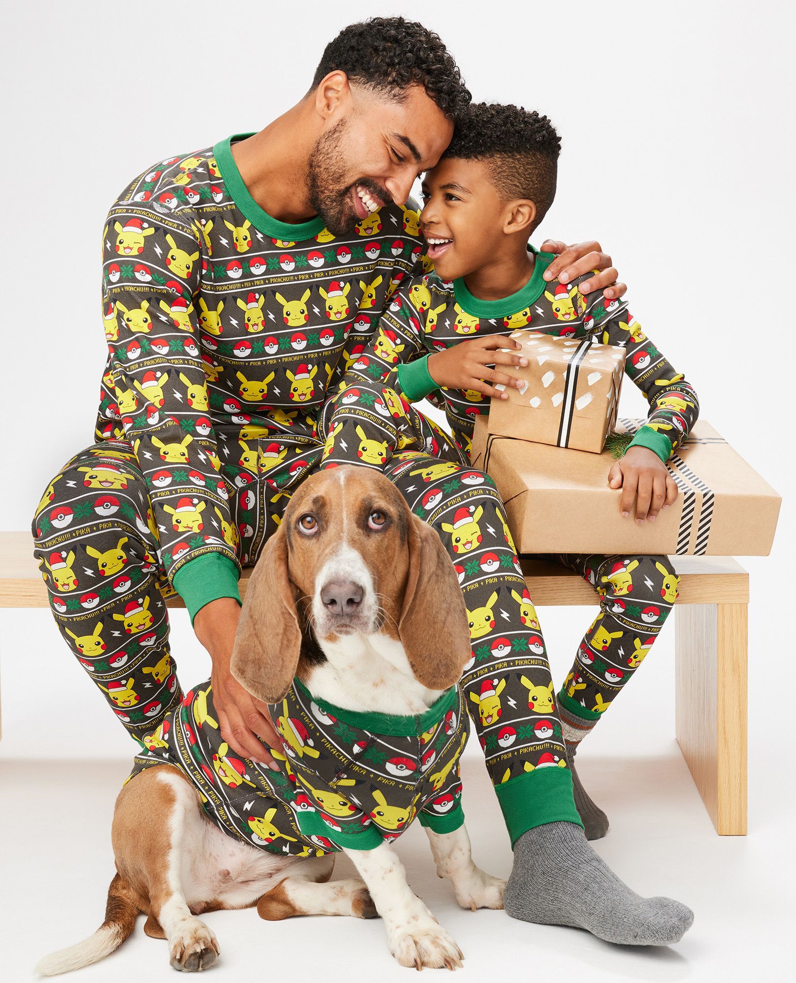 Dog and deals human pyjamas