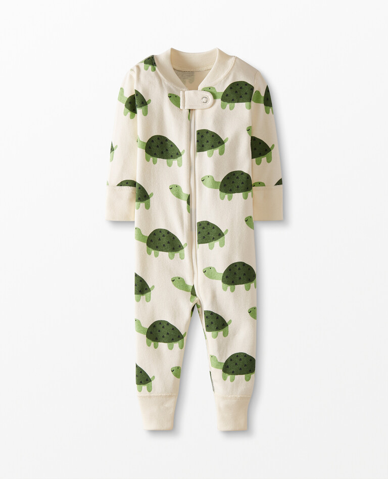 Baby Zip Sleeper In Organic Cotton in Friendly Turtle - main