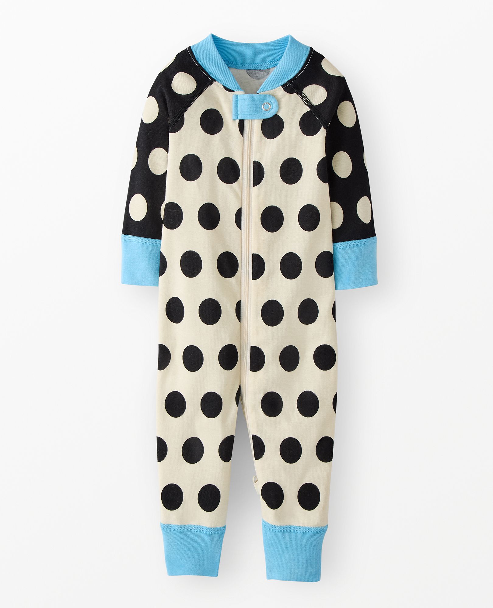 Baby Dusen Dusen HannaJams™ Sleeper in Sweet Corn/Caviar Dots - main