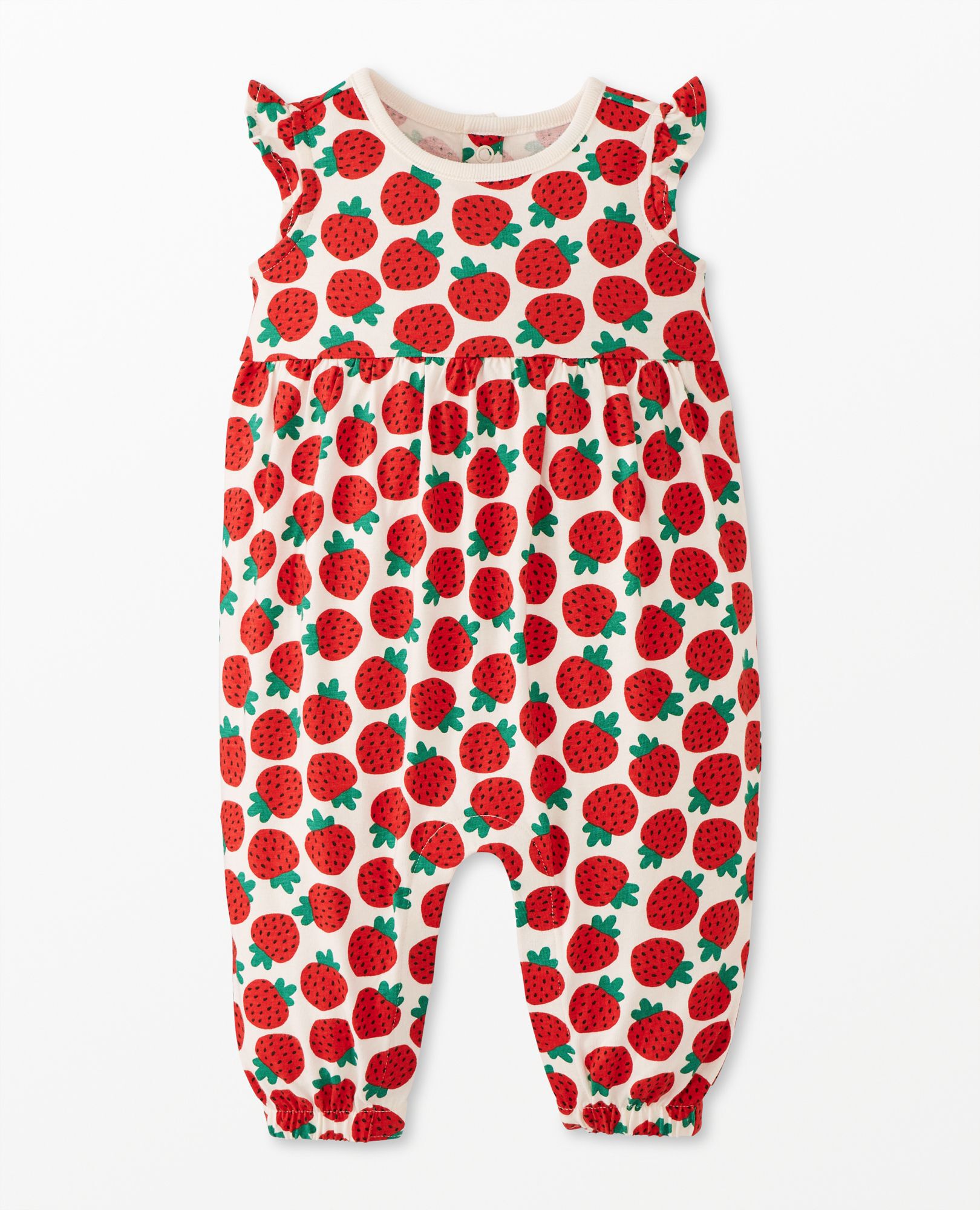 Baby Print Flutter Sleeve Romper