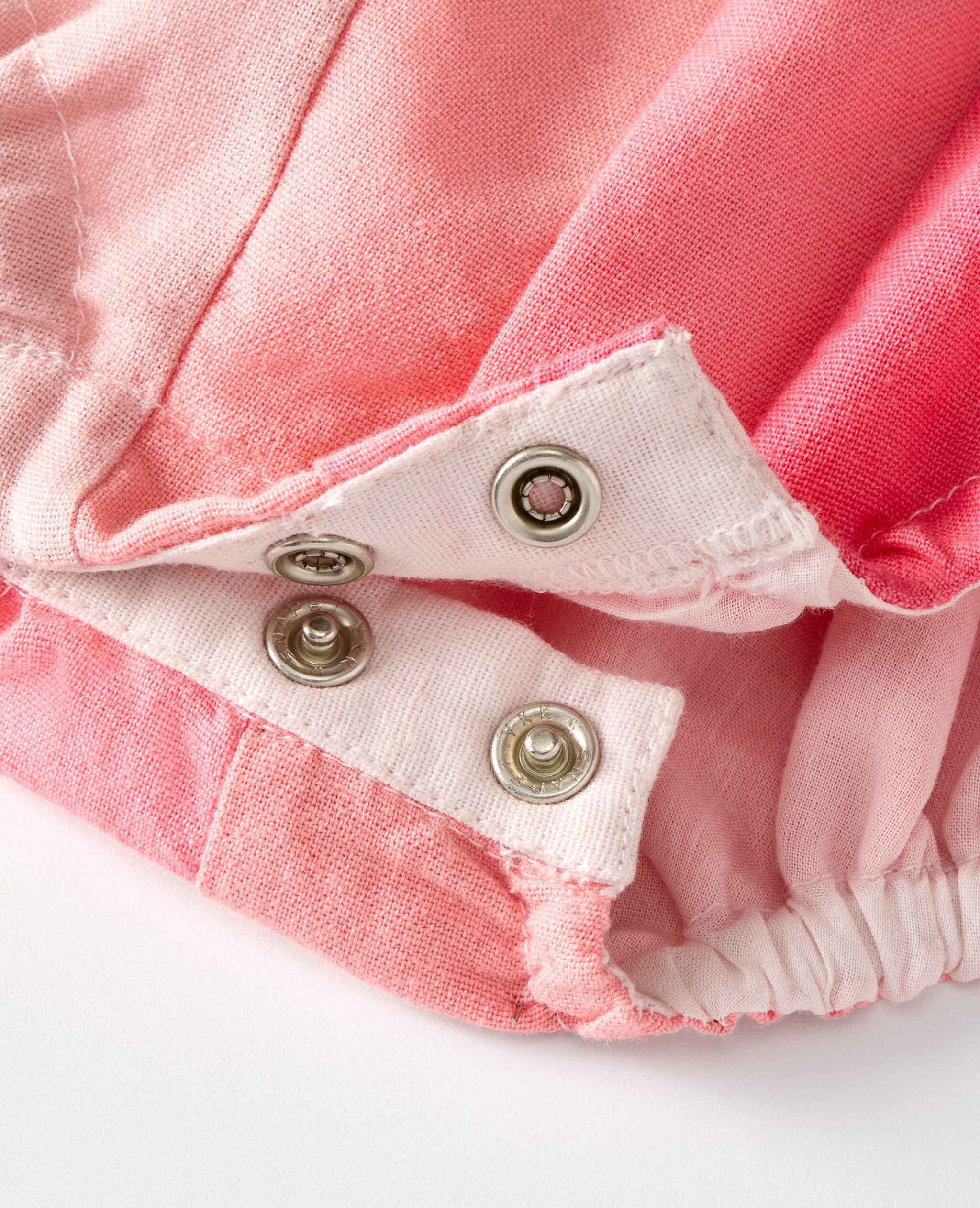 Baby Sleeveless Linen Seashell Romper in Dark Pink Ombre - main