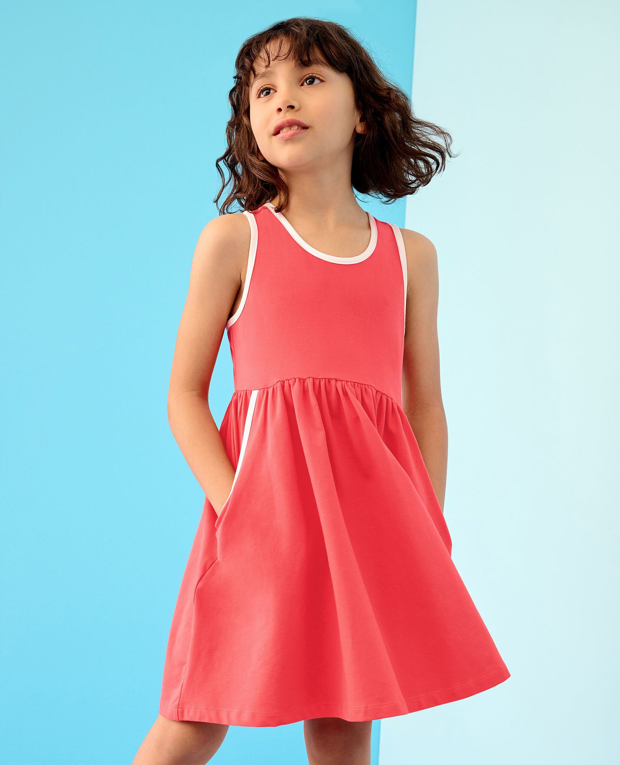 Racerback Dress with Pockets in Camellia Rose - main