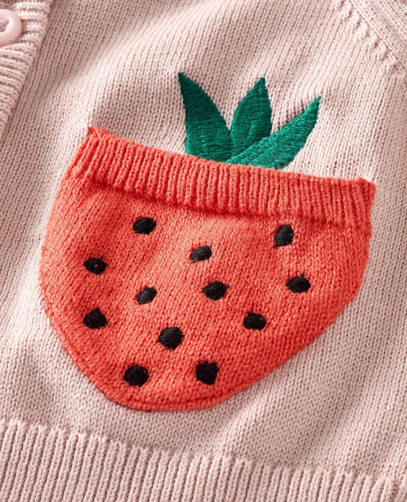Baby Strawberry Pocket Cardigan Sweater in Hushed Violet - main