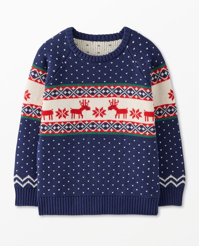 Holiday Sweater in Dear Deer on Navy - main