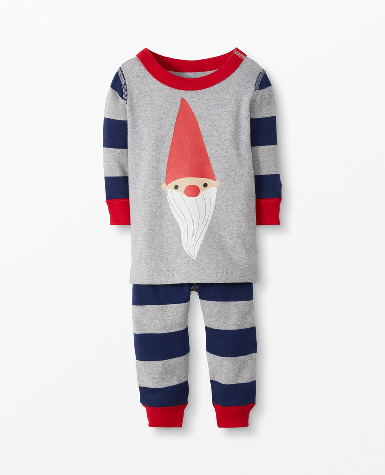 Long John Pajama Set in Gnome Character - main