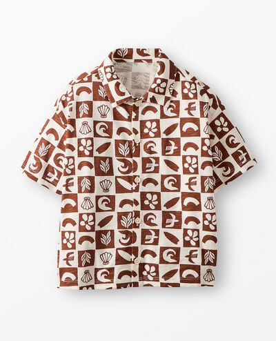 Oversized Button Up Shirt in Tortoise Shell Beachy Checkerboard - main