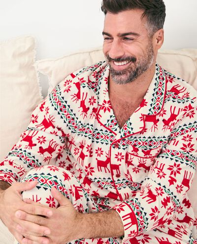 Adult Holiday Flannel Pajama Top in Dear Deer - main