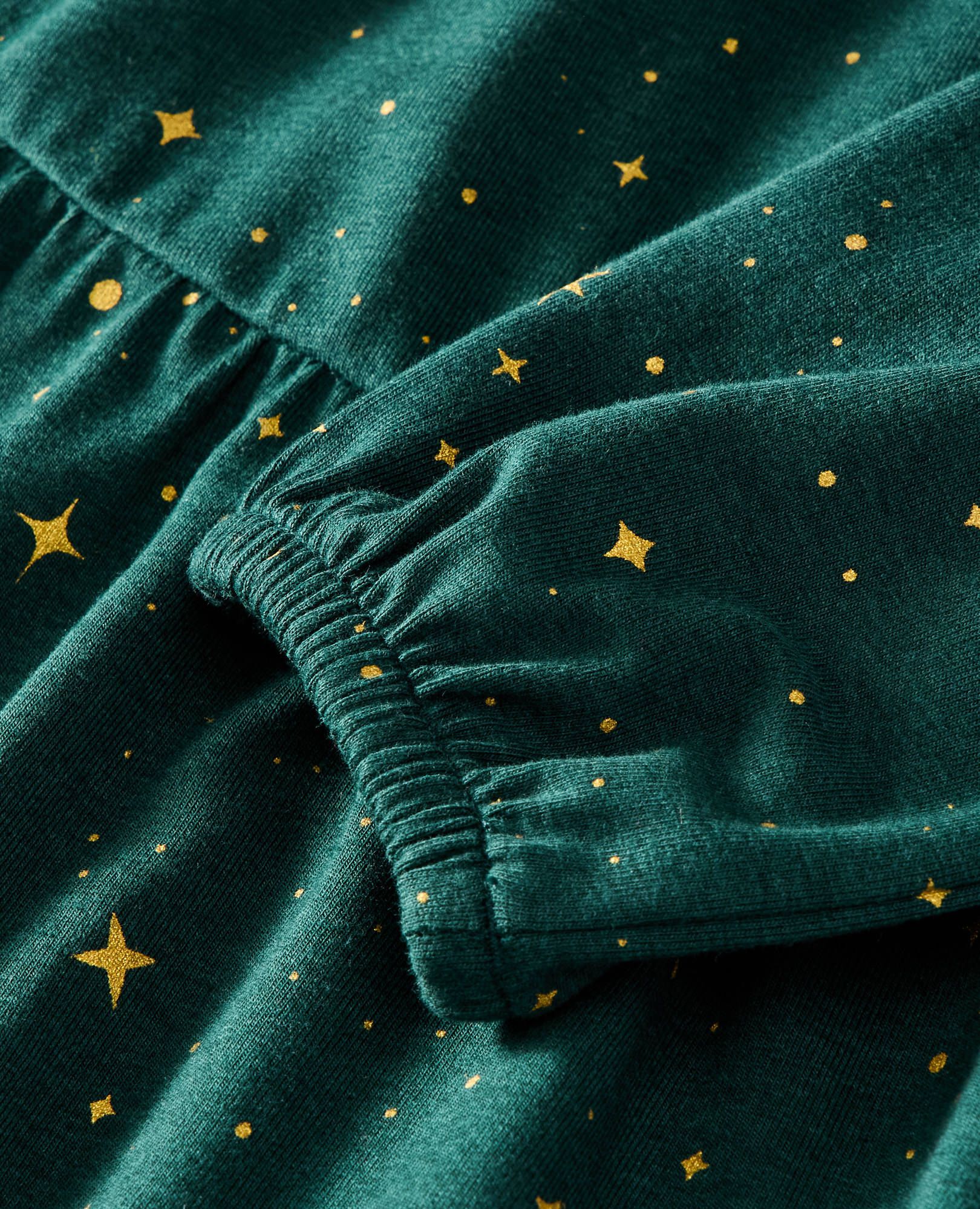 Long Sleeve Sparkle Tiered Dress in Ponderosa Green - main