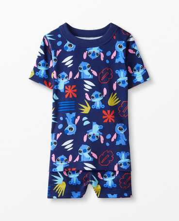 Disney Lilo & Stitch Short John Pajamas In Organic Cotton