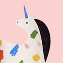 French Terry Bubble Sweatshirt in Painted Unicorns on Frosting Pink - swatch