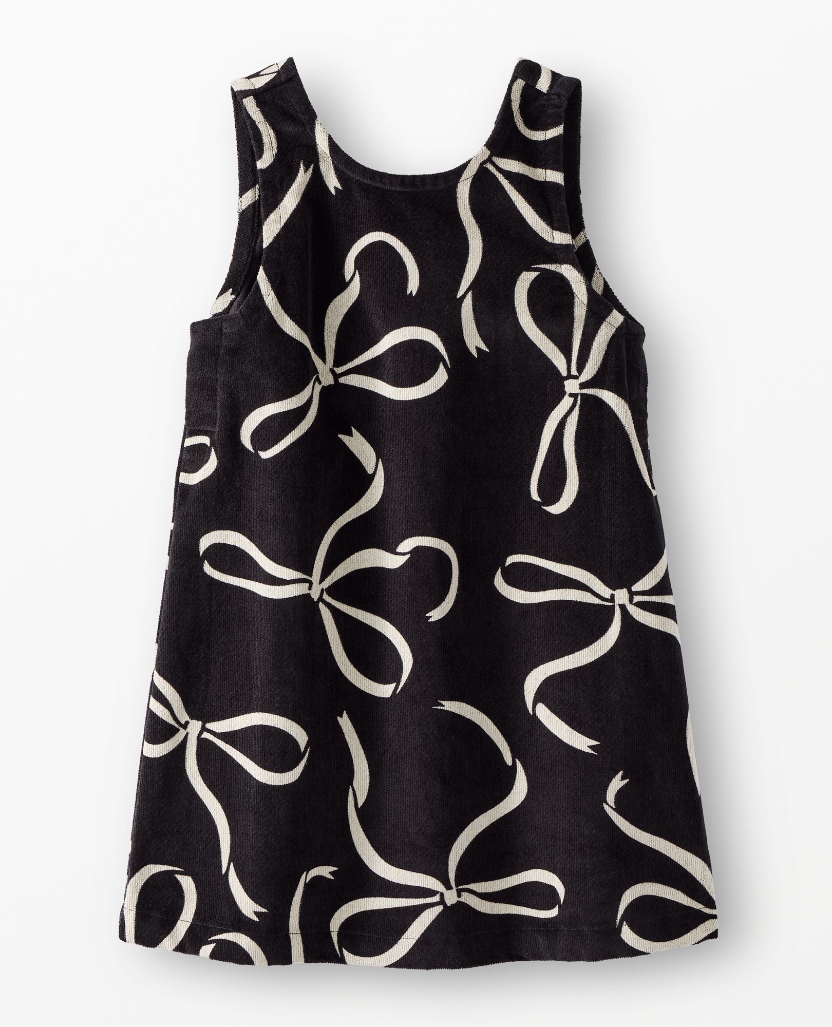 Sleeveless Velvet Bow Back Jumper in Bows on Black - main