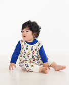 Baby Overall & Tee Set In Cotton Jersey in Little Deer On Navy Blue - main
