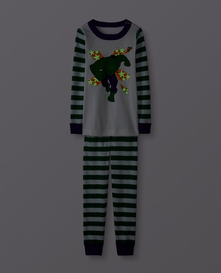Marvel S Hulk Glow In The Dark Long John Pajamas In Organic Cotton Hanna Andersson