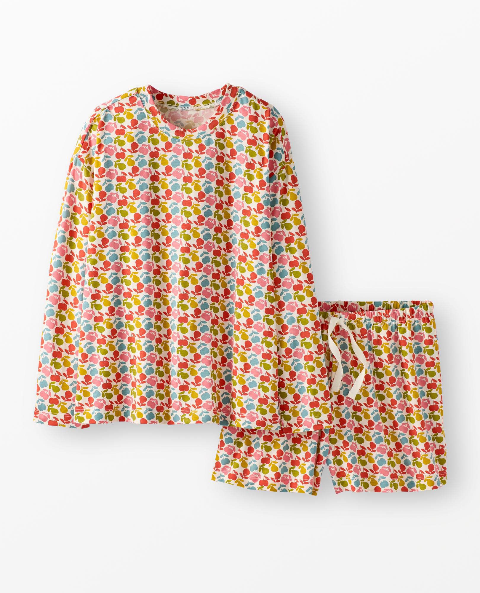 Women's Bracelet Sleeve HannaSoft™ Pajama Set in Multi Fruit on Ecru - main
