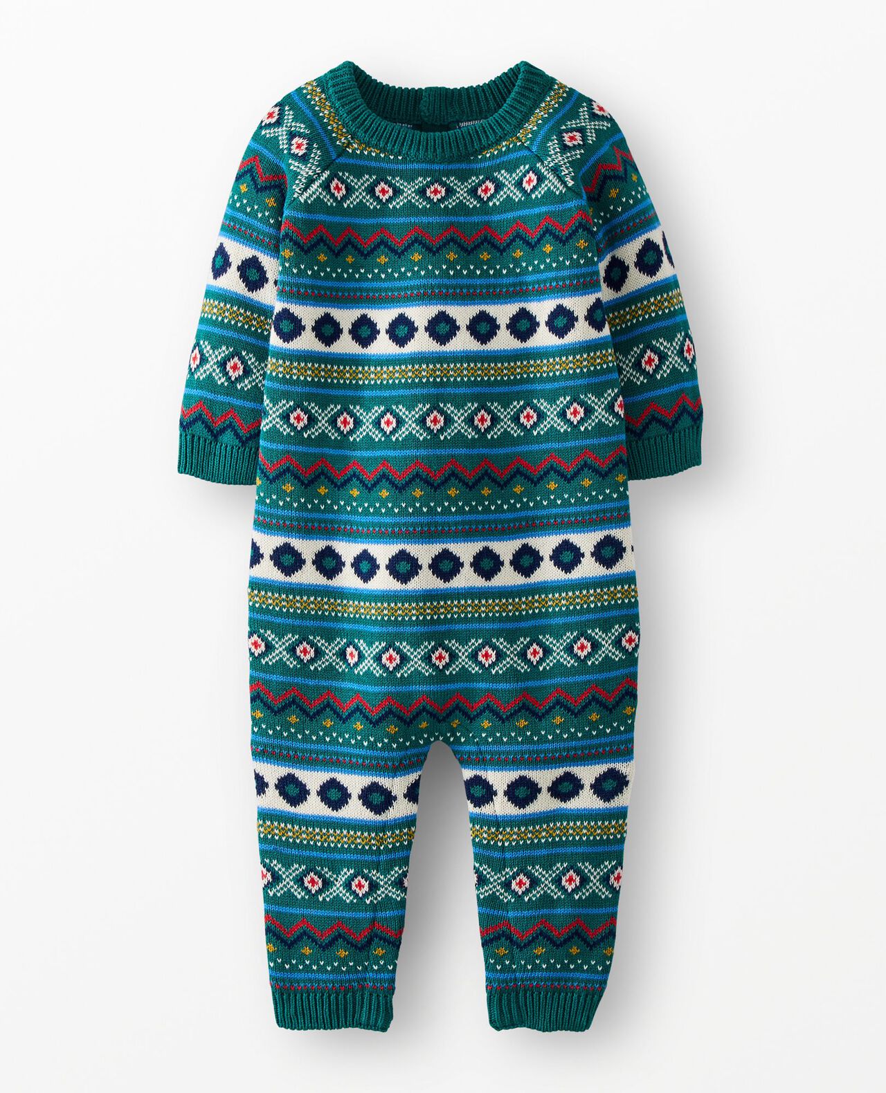 Baby Holiday Sweater Romper in Funky Fair Isle - main