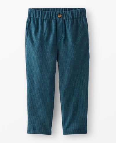 Pull-On Easy Jacquard Pants in Blue/Green Gingham - main
