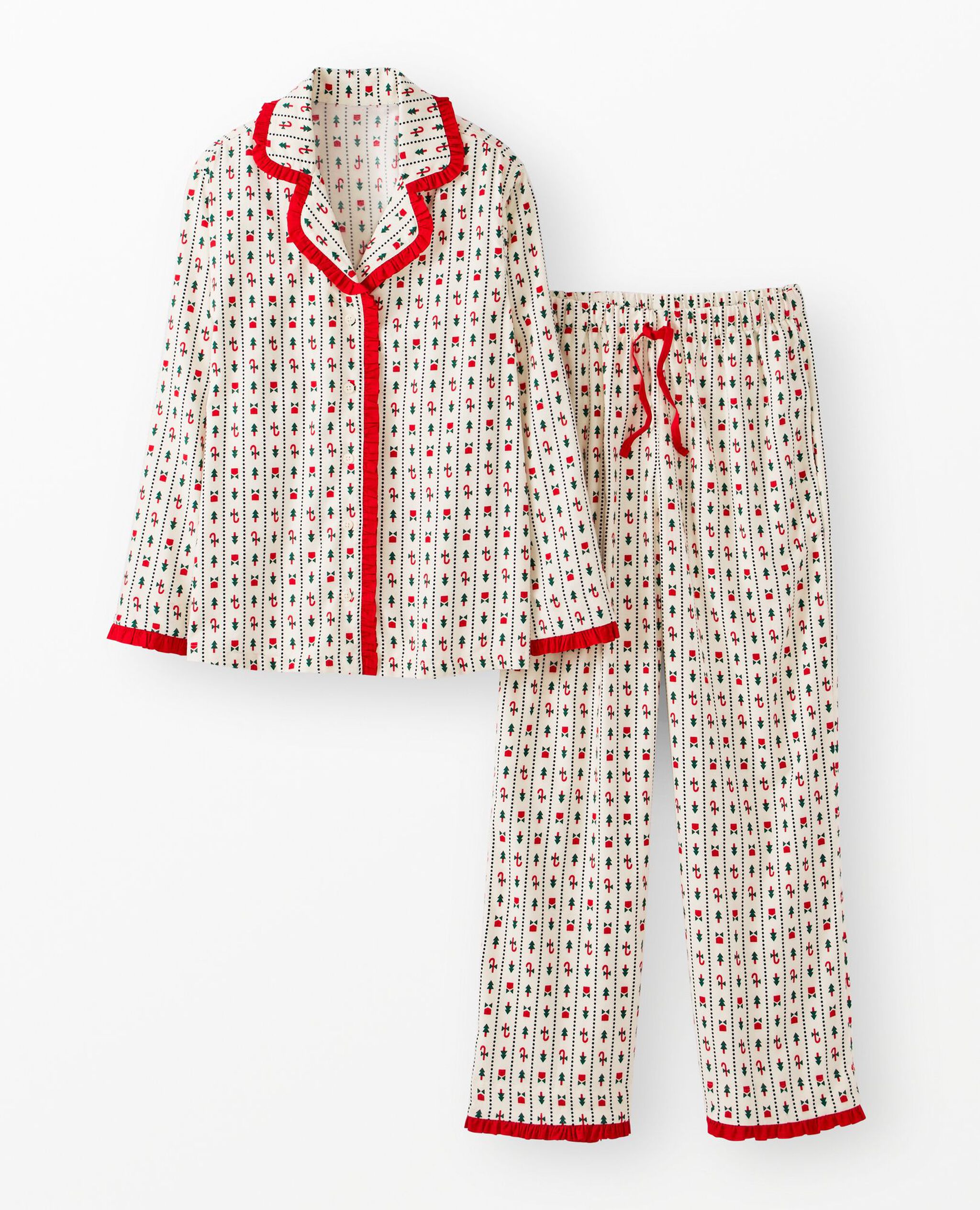 Women's Holiday HannaSoft™ Flannel Pajama Set in Christmas Stripes - main