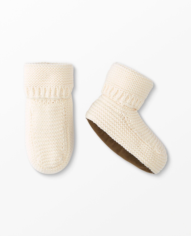 Baby Sweaterknit Booties in Ecru - main