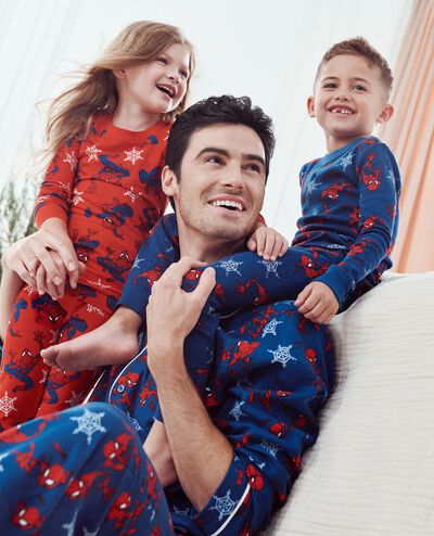 Adult Marvel Spider-Man Holiday Flannel Pajama Pants in Spider-Man on Deep Blue Sea - main