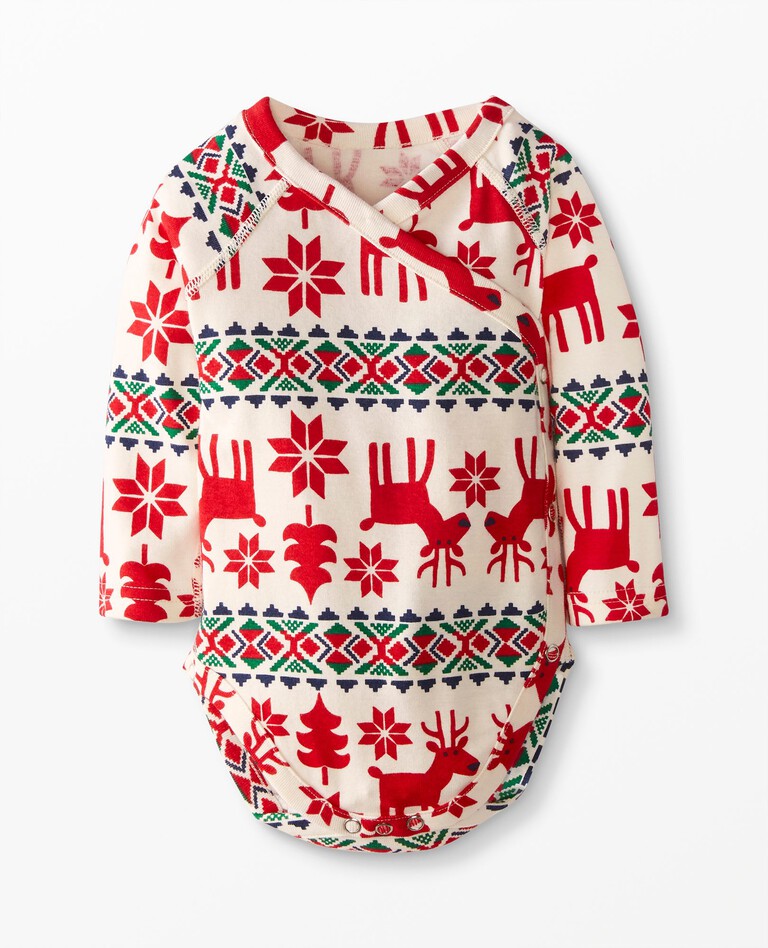 Baby Print Side Snap Bodysuit In Organic Cotton in Dear Deer - main