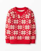Holiday Print Sweatshirt In French Terry in Scandi Snowflake - main