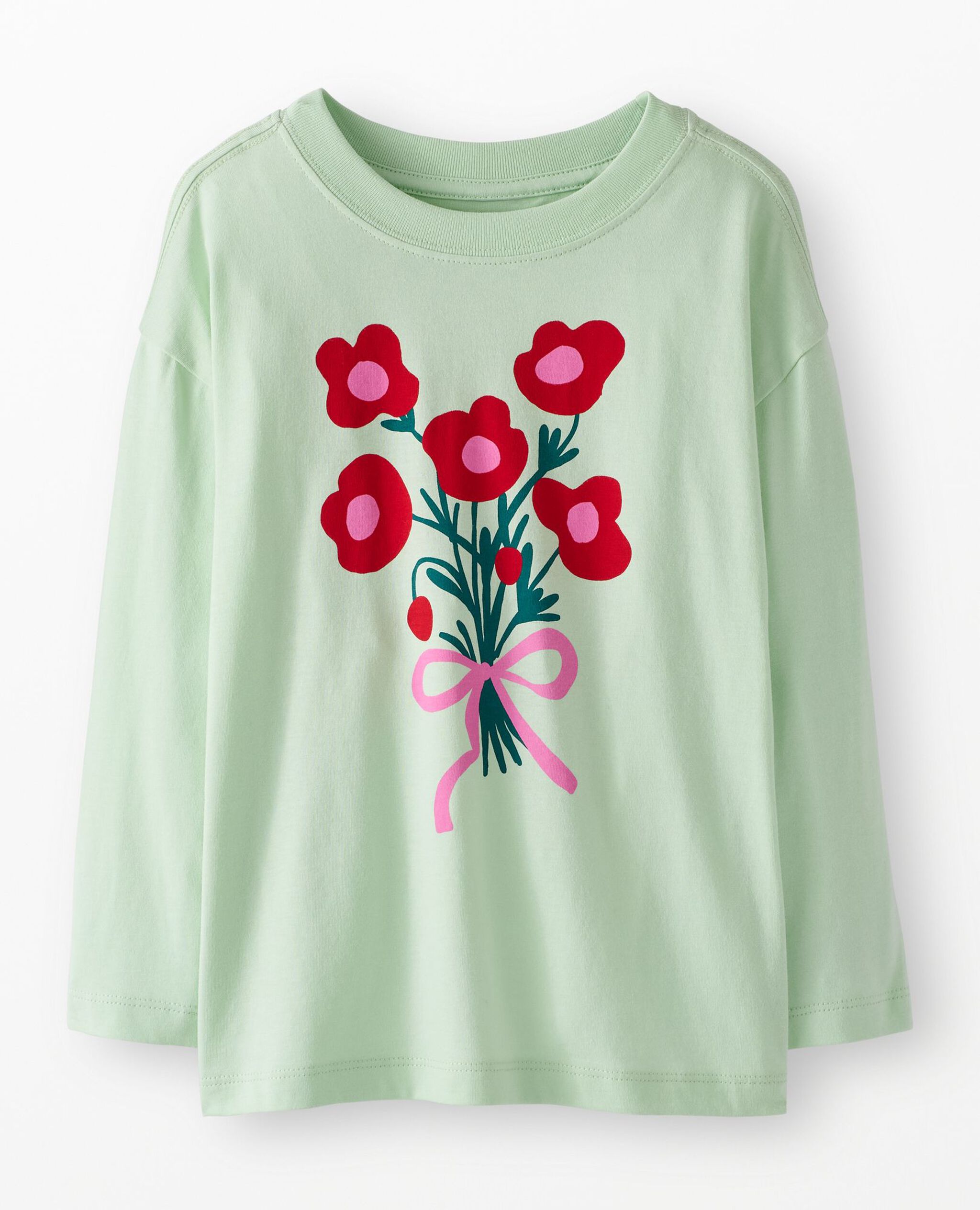 Holiday Long Sleeve Relaxed Fit Graphic T-Shirt in Floral Bouquet - main