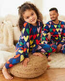 Long John Pajamas In Organic Cotton in Happy Hearts - main