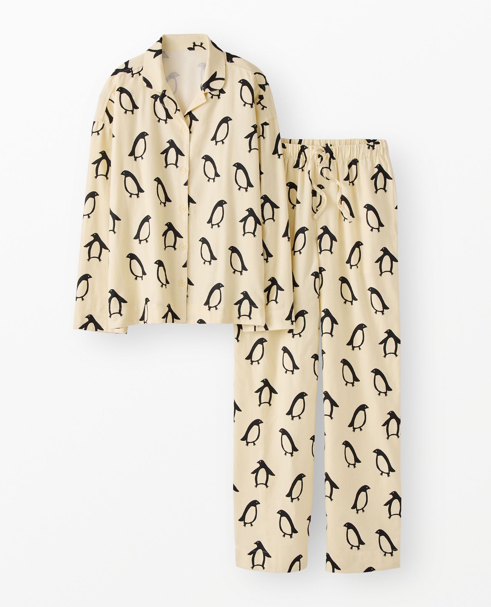 Women's Holiday Flannel Pajama Set in Squeaky the Penguin - main