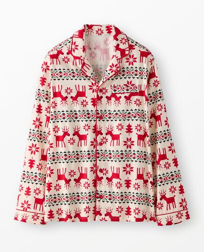 Adult Holiday Flannel Pajama Top in Dear Deer - main
