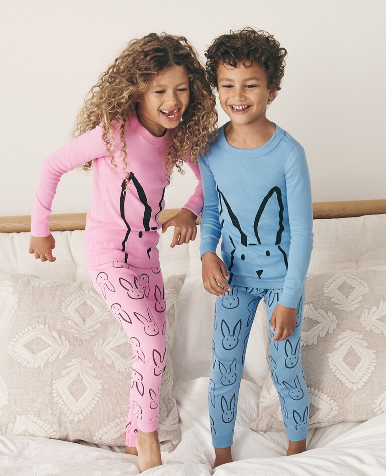 Easter Print Long John Pajama Set in  - main