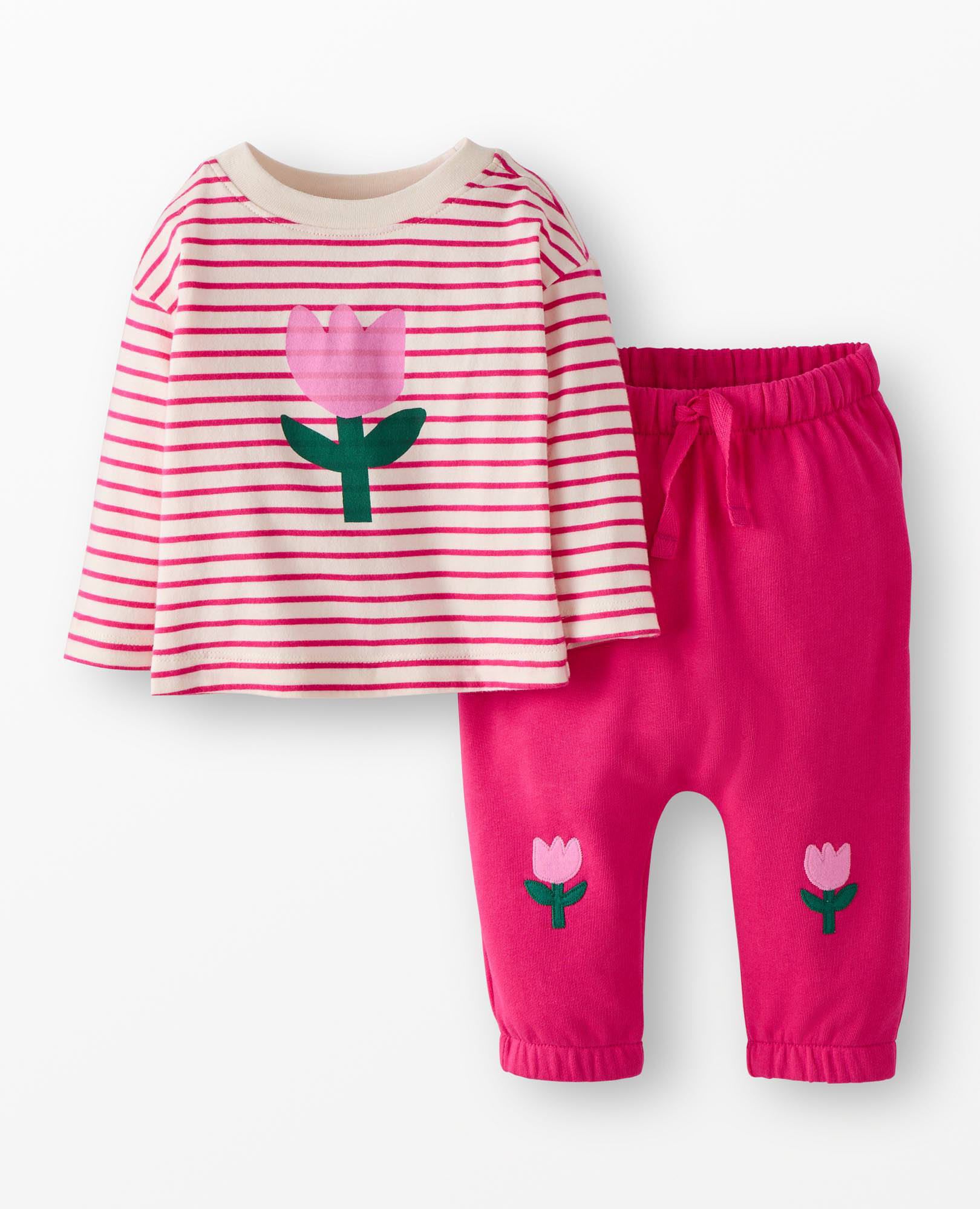 Baby Long Sleeve T-Shirt & French Terry Pants Set | Hanna Andersson