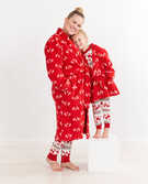 Recycled Poly Microfleece Robe in Little Deer on Hanna Red - main