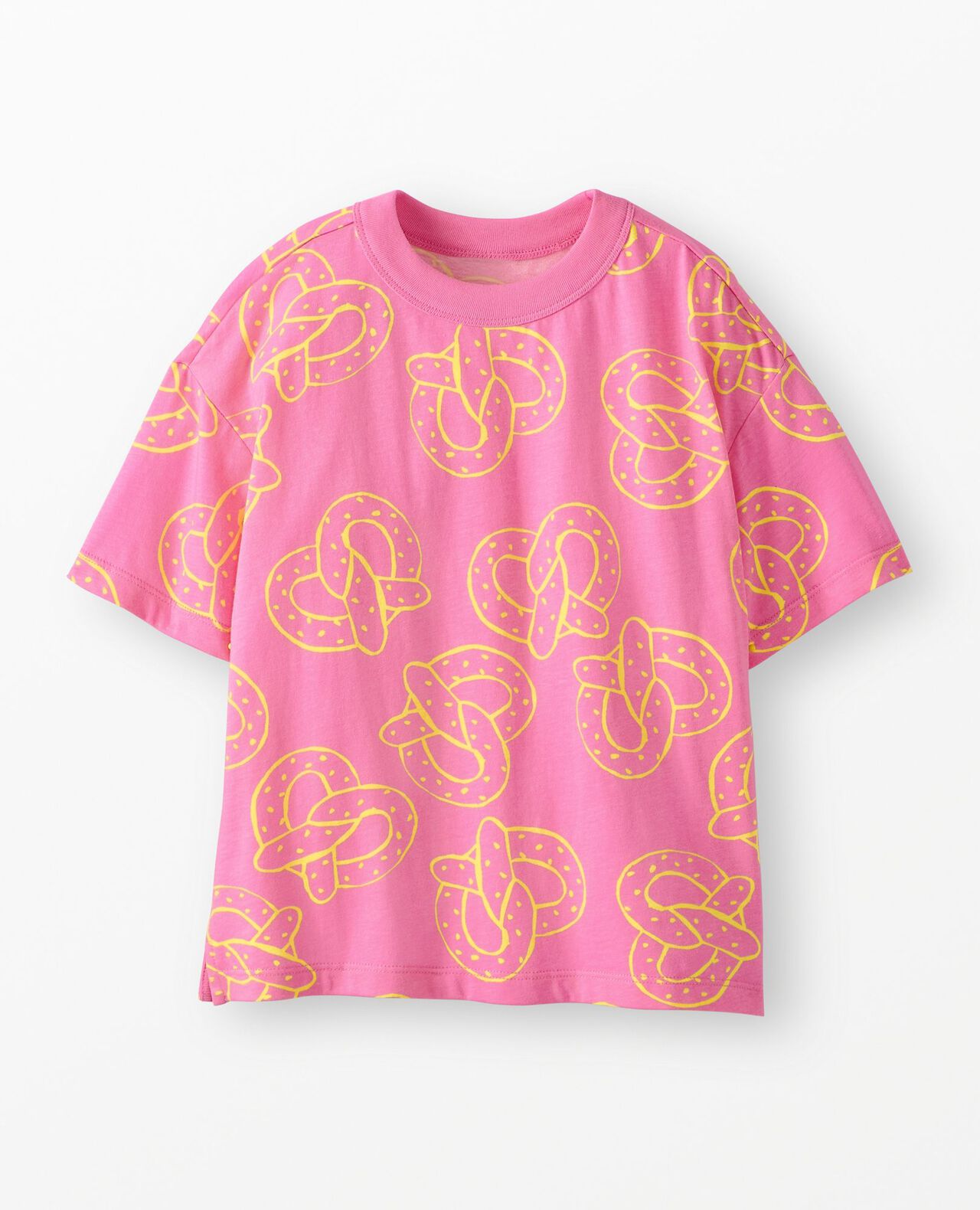 Oversized T-Shirt in Neon Pretzels on Azalea Pink - main