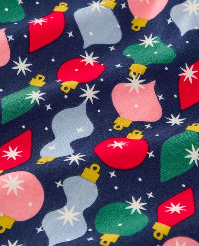 Women's Holiday Flannel Nightshirt in Shiny Bright Ornaments - main