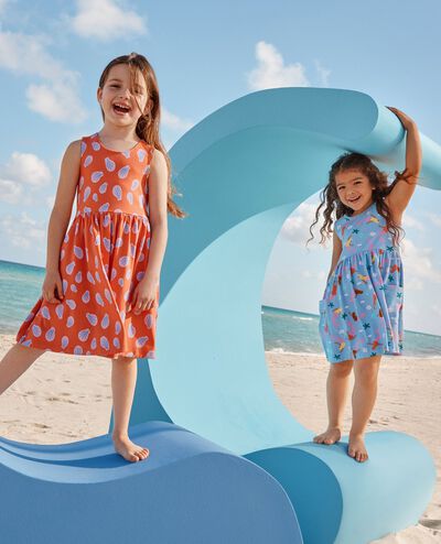 Sleeveless Playground Dress with Pockets in Floral Mermaids on Picnic Sky - main