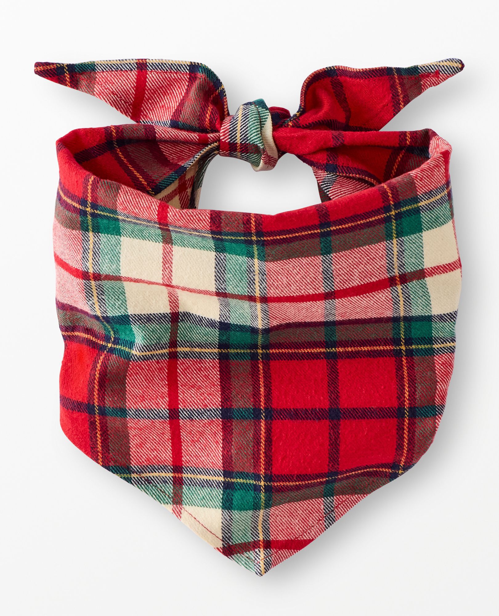 Flannel Dog Bandana in Red Holiday Plaid - main