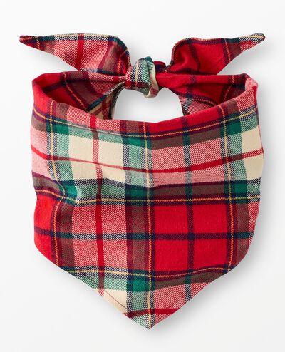 Flannel Dog Bandana in Red Holiday Plaid - main