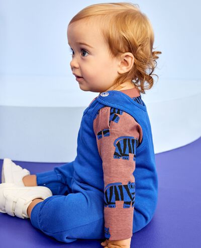 Baby French Terry Overalls in Happy Blue - main