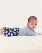Baby Wiggle Pants In Organic Cotton in Hedgehogs on Navy - main