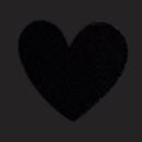 Balloon Sleeve Velvet Tiered Dress in Hearts on Black - swatch