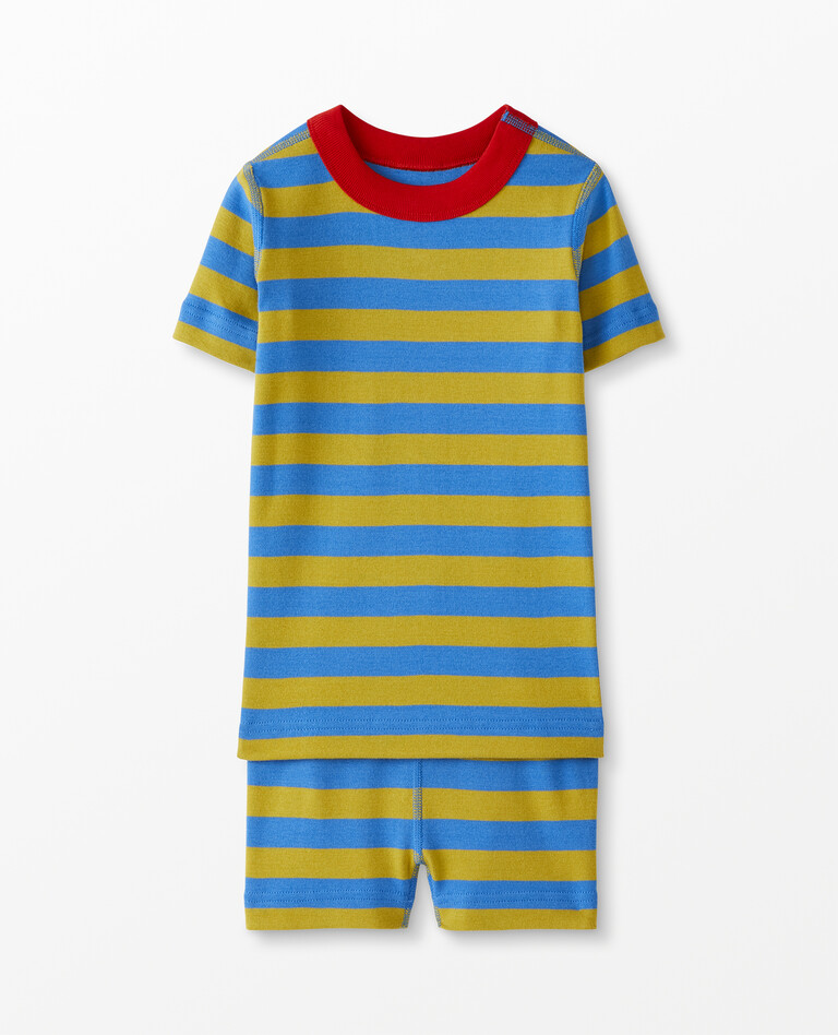 Short John Pajama Set in Equator Blue/Parakeet - main