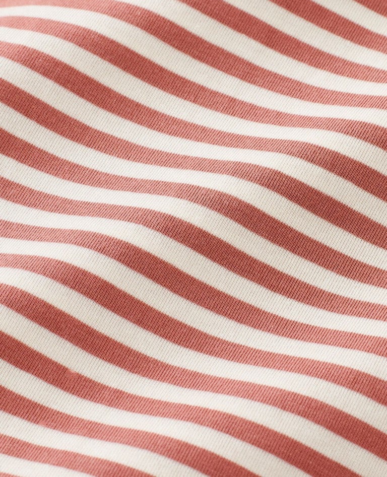 Kids Striped Short Sleeve Pajama Set in HannaSoft™ in Rose Dawn/Ecru - main