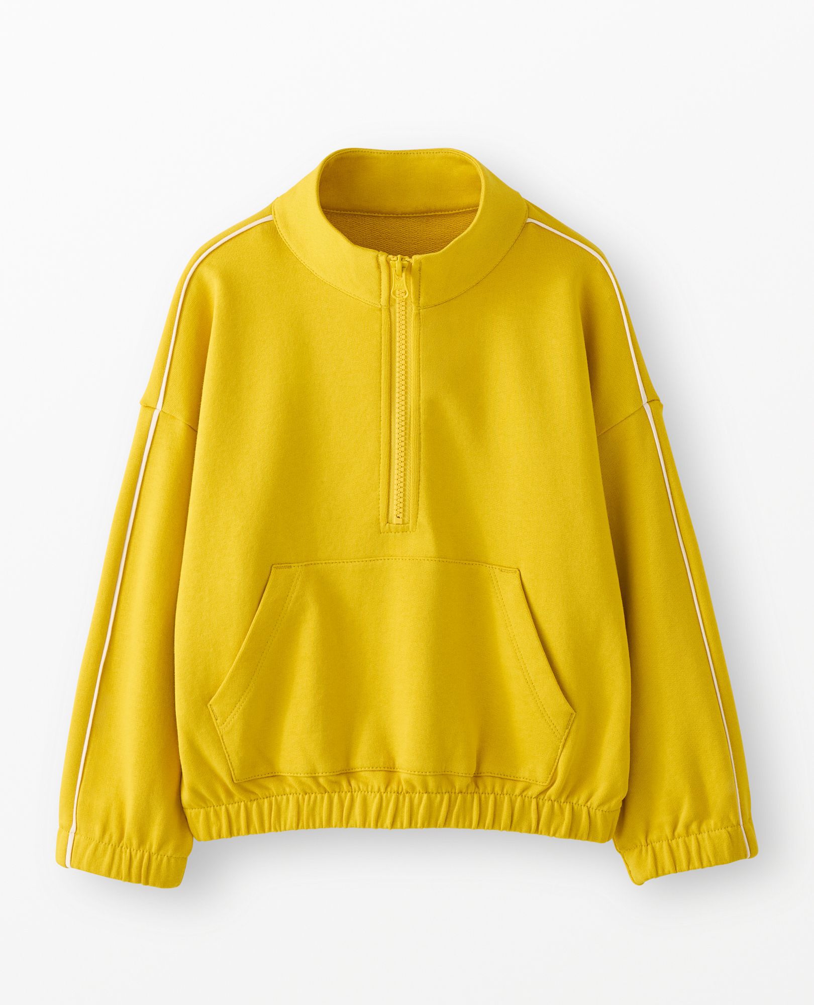 Oversized French Terry Quarter Zip Sweatshirt in Sulfur Yellow - main
